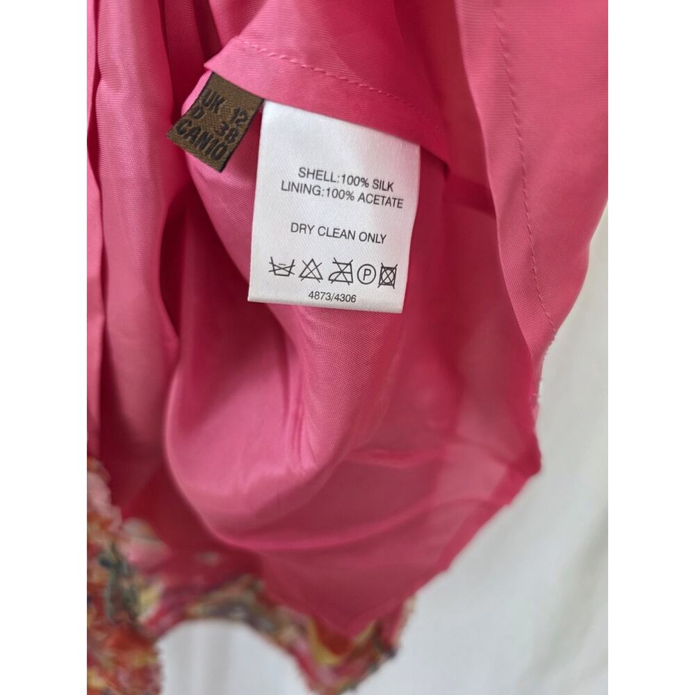 Y2K Fenn Wright Manson Dress Sz 8 Silk Pink Overlay Flutter Fairy Whimsy Vtg - Picture 4 of 11